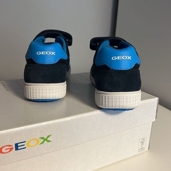 Geox boys blue stripe suede and canvas sneakers - Picture 3 of 4